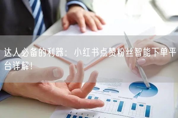 达人必备的利器：小红书点赞粉丝智能下单平台详解！