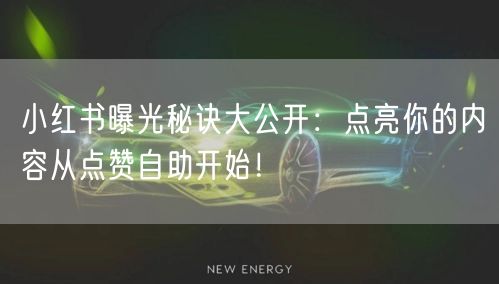 小红书曝光秘诀大公开:点亮你的内容从点赞自助开始!