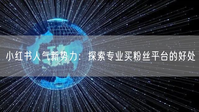 小红书人气新势力:探索专业买粉丝平台的好处