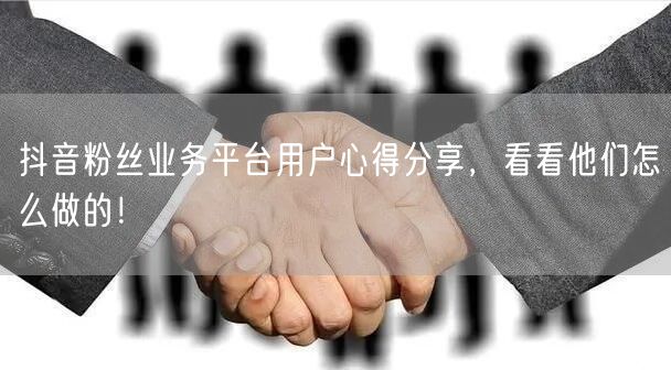 抖音粉丝业务平台用户心得分享，看看他们怎么做的！