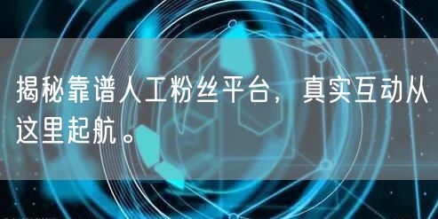 揭秘靠谱人工粉丝平台，真实互动从这里起航。
