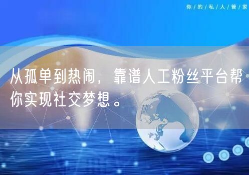 从孤单到热闹，靠谱人工粉丝平台帮你实现社交梦想。