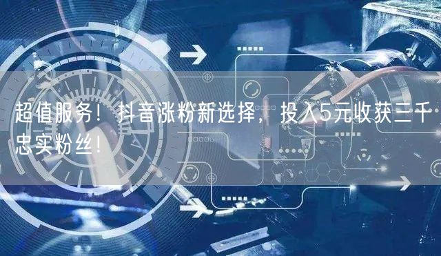 超值服务！抖音涨粉新选择，投入5元收获三千忠实粉丝！