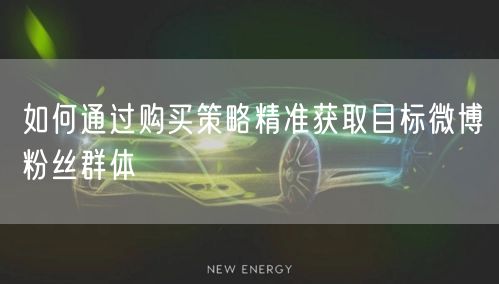 如何通过购买策略精准获取目标微博粉丝群体