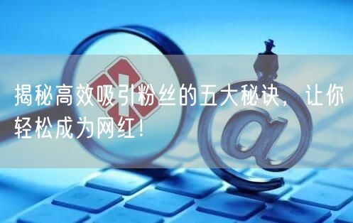 揭秘高效吸引粉丝的五大秘诀，让你轻松成为网红！