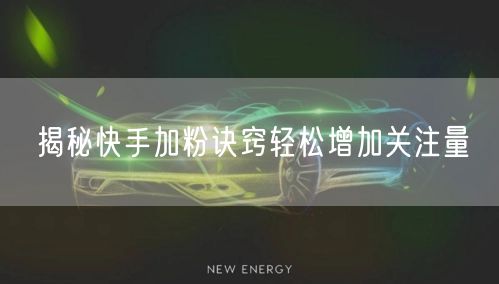 揭秘快手加粉诀窍轻松增加关注量
