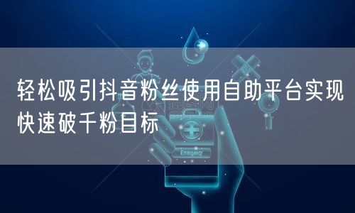 轻松吸引抖音粉丝使用自助平台实现快速破千粉目标