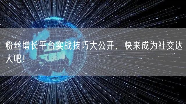 粉丝增长平台实战技巧大公开,快来成为社交达人吧!