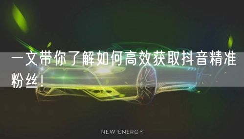 一文带你了解如何高效获取抖音精准粉丝！