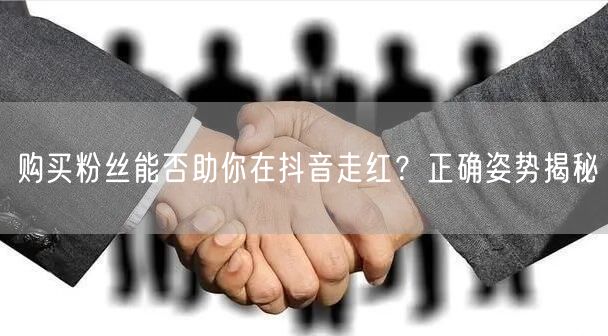 购买粉丝能否助你在抖音走红?正确姿势揭秘