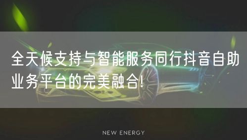全天候支持与智能服务同行抖音自助业务平台的完美融合!