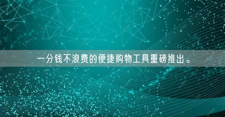一分钱不浪费的便捷购物工具重磅推出。