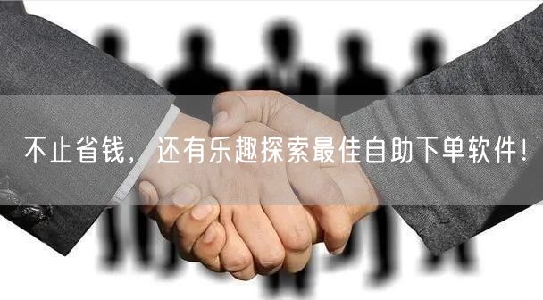 不止省钱，还有乐趣探索最佳自助下单软件！