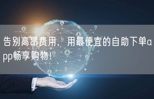 告别高昂费用，用最便宜的自助下单app畅享购物！