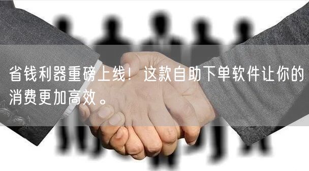 省钱利器重磅上线！这款自助下单软件让你的消费更加高效。