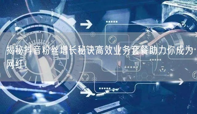 揭秘抖音粉丝增长秘诀高效业务套餐助力你成为网红!