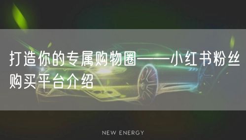 打造你的专属购物圈——小红书粉丝购买平台介绍