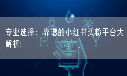 专业选择:靠谱的小红书买粉平台大解析!