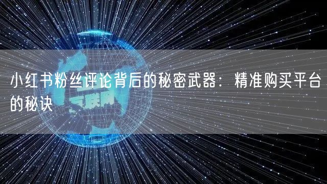 小红书粉丝评论背后的秘密武器:精准购买平台的秘诀